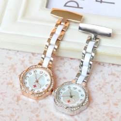 Enamel Nurse Watch with Diamonds