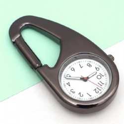 Nursing watch in black tone with carabiner